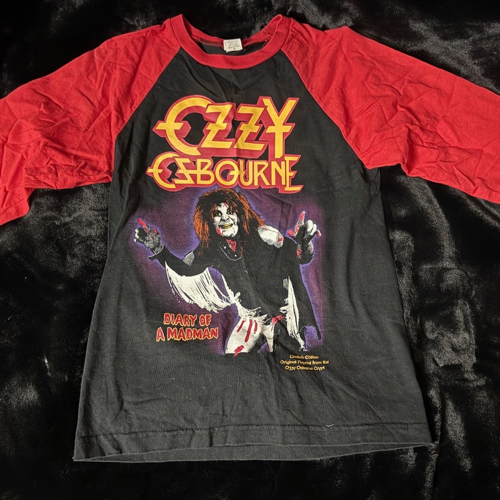 Limited Edition Ozzy Osborne Diary of a Madman 3/4 Baseball Tee